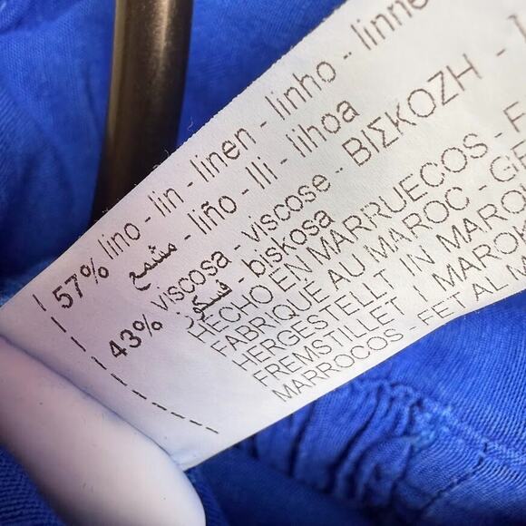 Zara Romper Womens Small Blue Linen Sleeveless Preppy Summer Pockets Vacation - Picture 7 of 8